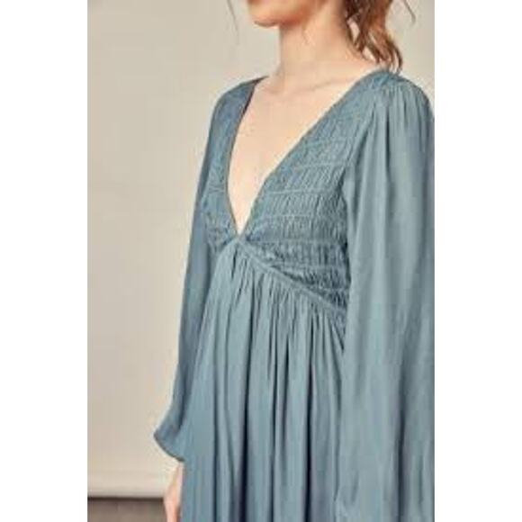 C'ISA Tie Back Babydoll Mini Dress GOTH WHIMSY FAIRY GRUNGE Size Medium M Plum - Picture 6 of 8